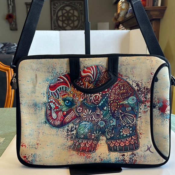 Handbags - Colorful Elephant Print Laptop Bag 16” X 12”